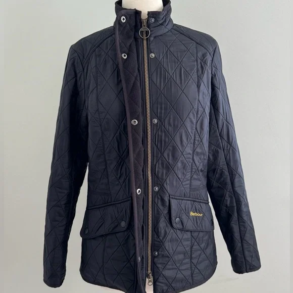 Barbour Cavalry Polarquilt Quilted Jacket Women's Black Size US 8 - Picture 9 of 11
